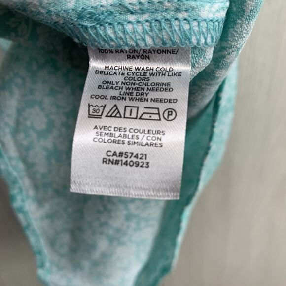 LOFT Turquoise Floral Tank Blouse Small NWT - Picture 5 of 5